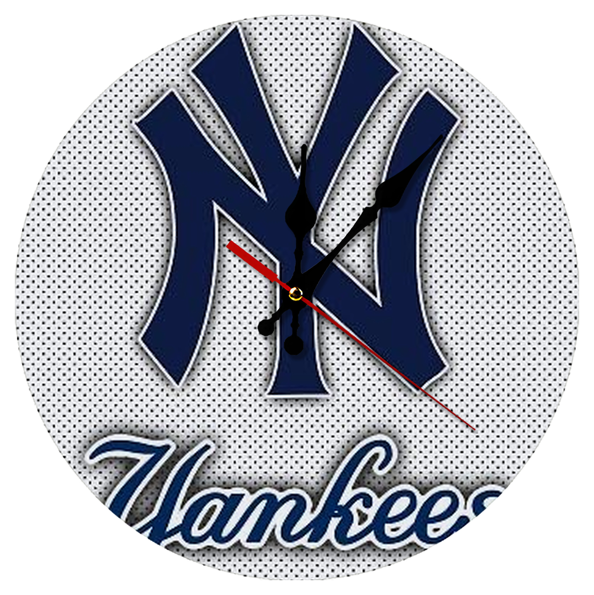 New York Yankees 192 Silent Round Wall Clock – Modern & Stylish DIY Design, Durable Wood Construction, Easy To Install – Perfect For Office, Bedroom, Living Room, And More